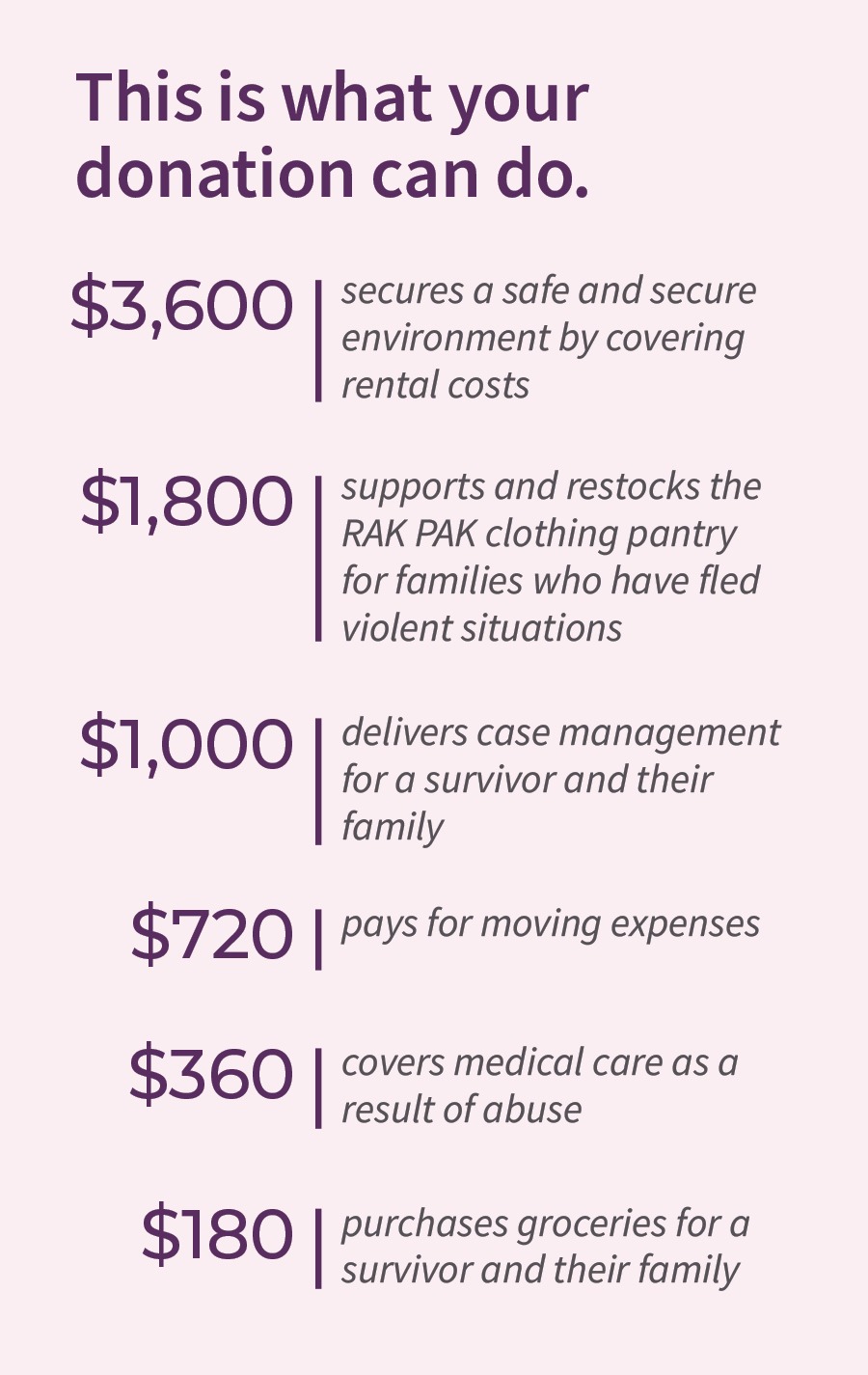 What your donation can do What your donation can do