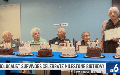 ‘Bless God for us being here’: Holocaust survivors celebrate 100th birthdays
