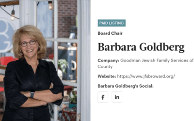 Barbara Goldberg, becomes Board Chair at Goodman Jewish Family Services of Broward County
